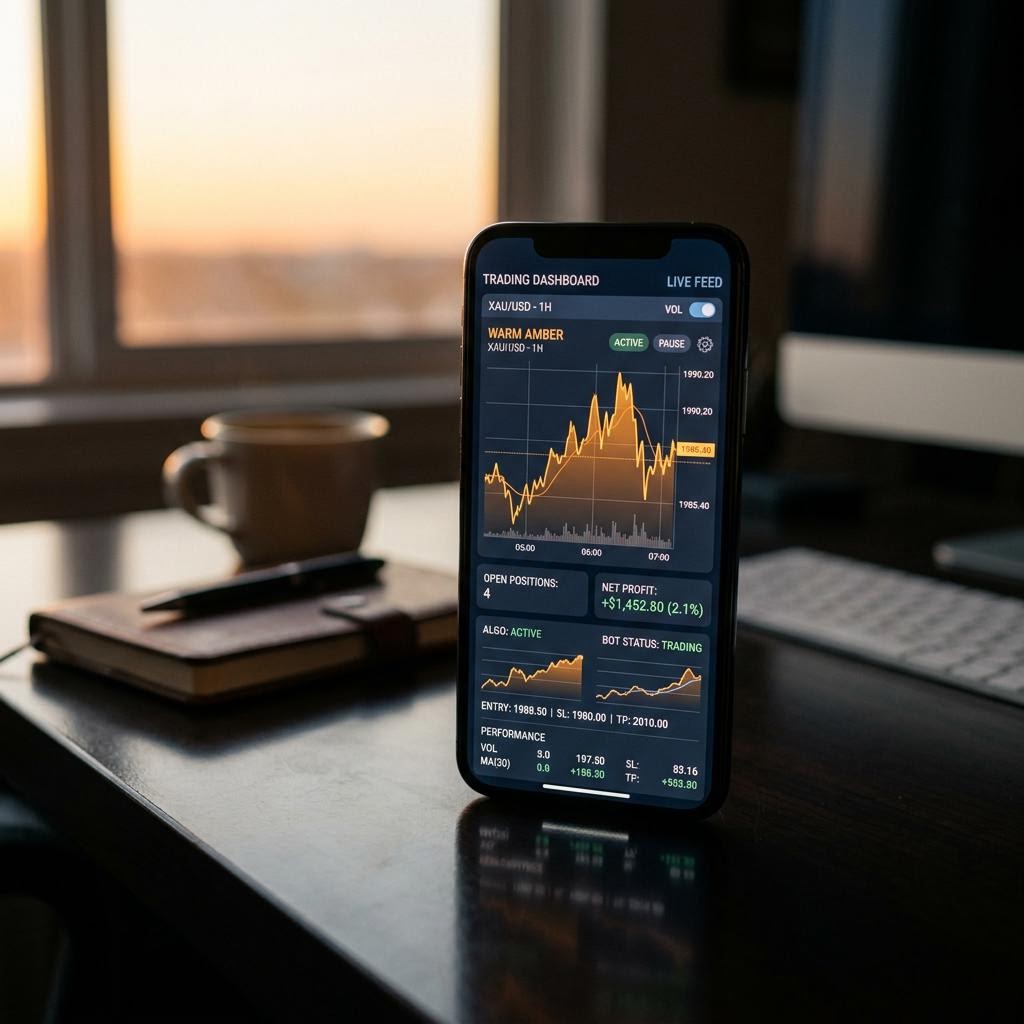 Toros Kazanec AI crypto trading platform on a mobile device